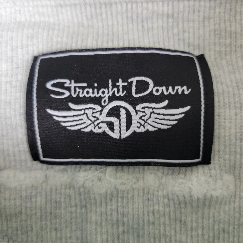 Straight Down Mens 2XL Solid Green Stretch Knit Quarter Zip Long Sleeve - Picture 4 of 7